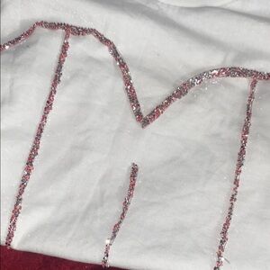 White T-Shirt with Glitter Lettering